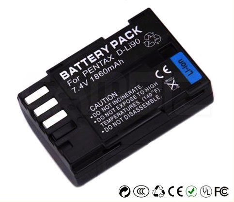 Pentax D-LI90 DSLR Battery (1860mAh) for Pentax 645D, K-5, K-7