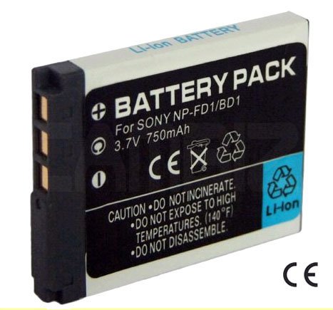 Sony NP-BD1/FD1 Battery (750mAh) for Sony DSC-TX1, DSC-T77, DSC-T900, DSC-T90, DSC-T500, DSC-T700