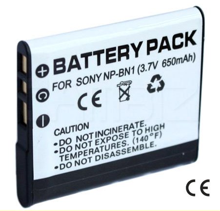 Sony NP-BN1 Battery (650mAh) for DSC-T110,DSC-TX100V,DSC-TX10,DSC-WX7,DSC-W570,DSC-W530,DSC-W510