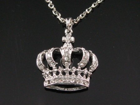 Crystal King's Crown Silver Pendant Necklace Best Gift Idea