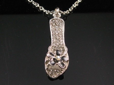 SN049 Crystal Sandal Silver Pendant Necklace Best Gift Idea