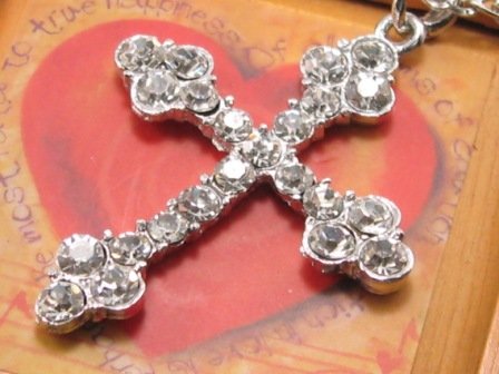 SN071 Crystal Cross Silver Pendant Necklace Best Gift Idea