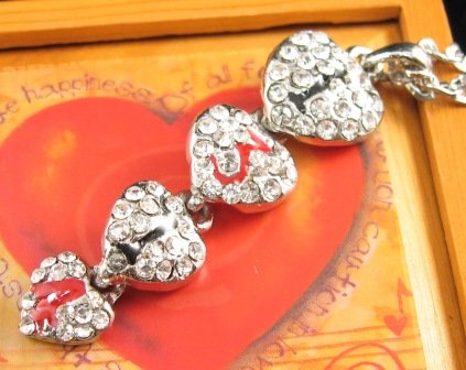 SN347 Crystal Love Forever Silver Pendant Necklace Best Gift Idea