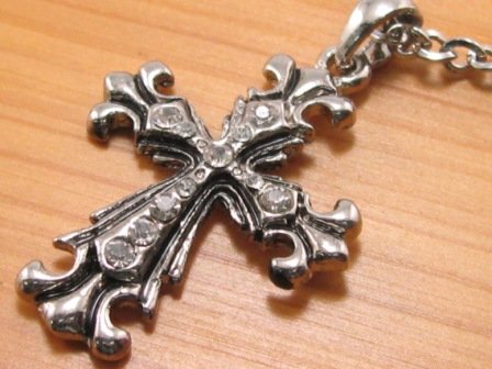 SN079 Crystal Cross Silver Pendant Necklace Best Gift Idea