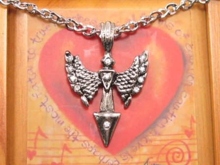 SN083 Crystal Bat Cross Silver Pendant Necklace Best Gift Idea
