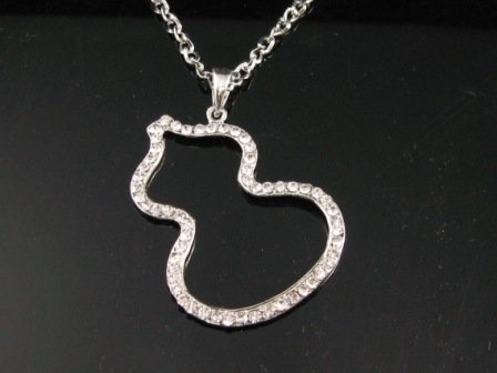 SN120 Elegant Crystal Calabash Silver Pendant Necklace Best Gift Idea