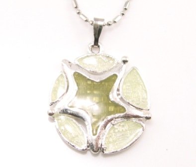 SN177 Elegant Green Round Star Enamel Epoxy Fashion Silver Pendant Necklace Best Gift Idea