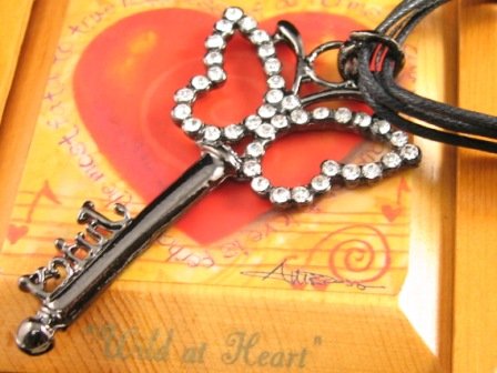 SN332 Crystal Butterfly Key Pendant Necklace Best Gift Idea
