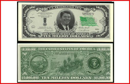 AR105 100 RONALD REAGAN COLLECTIBLE BILL