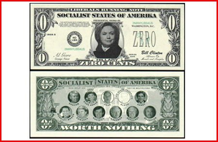 AR107 100 Hillary Zero Cents Bill