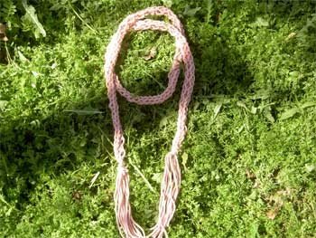 flower woman - rustic and sparkling handknit lariat/scarf