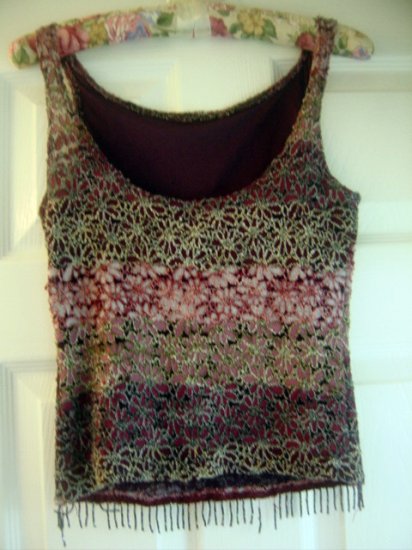 Charlotte Russe Beads Women Juniors Hippie Floral Tank