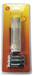9 LED Metal Flashlight w/ Batteries