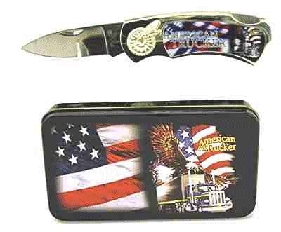 American Trucker Knife in Metal Tin