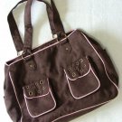 Brown and Pink Diaper Bag by Pitter Patter Brown and Pink Diaper Bag by Pitter Patter