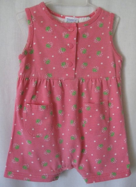 Girl's Strawberry Romper - Size 12 months