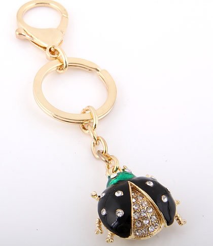 Black Lady Bug Key Chain