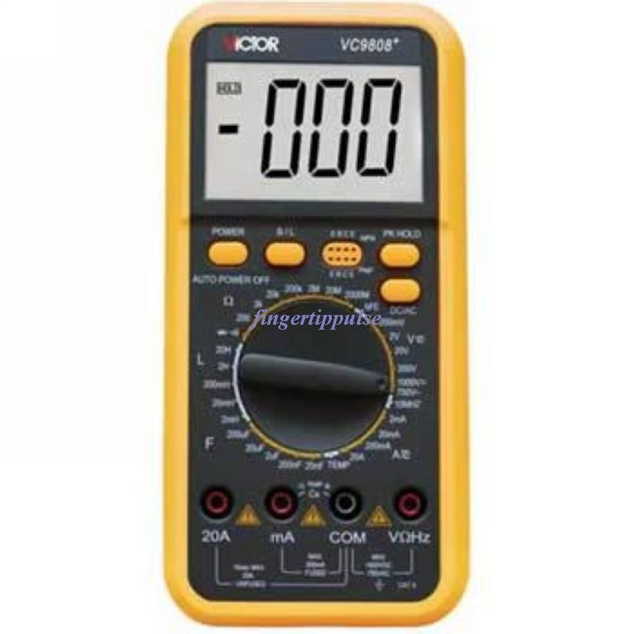 Digital Multimeter DC ACV DCA ACAmH nF uF kHz 9808+