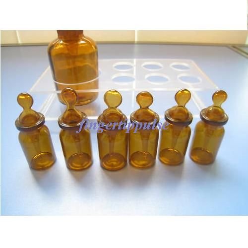 1 Set Dental Medical Glass Bottles Dropper Six Small One big