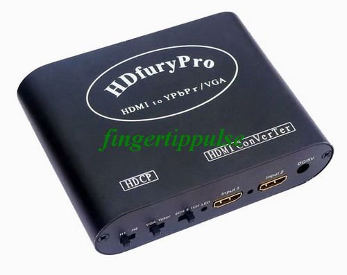 2 HDMI HDCP in to VGA YPbPr out Video Audio Converter