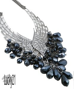 Angel Wing Necklace w/Beads