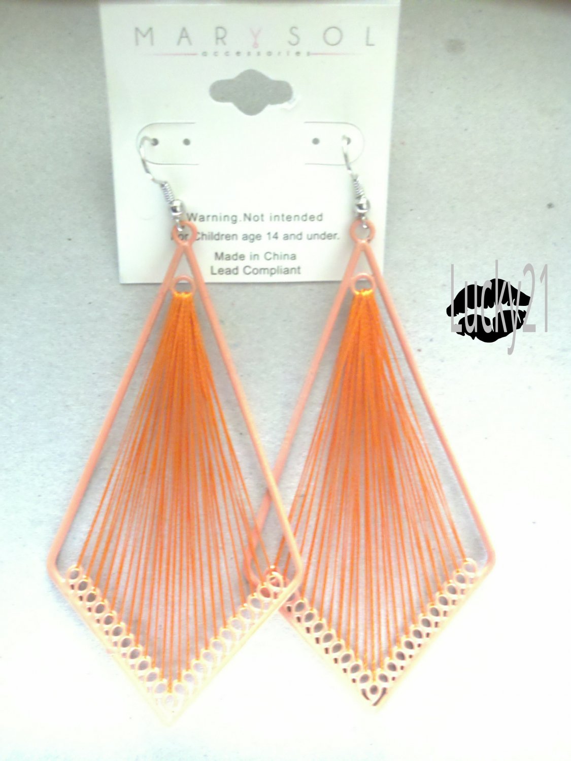 MarYsol Threaded Diamond Earrings (Orange)