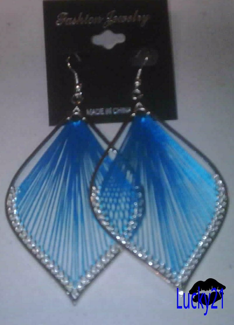 Large Tear Drop Threaded Earring