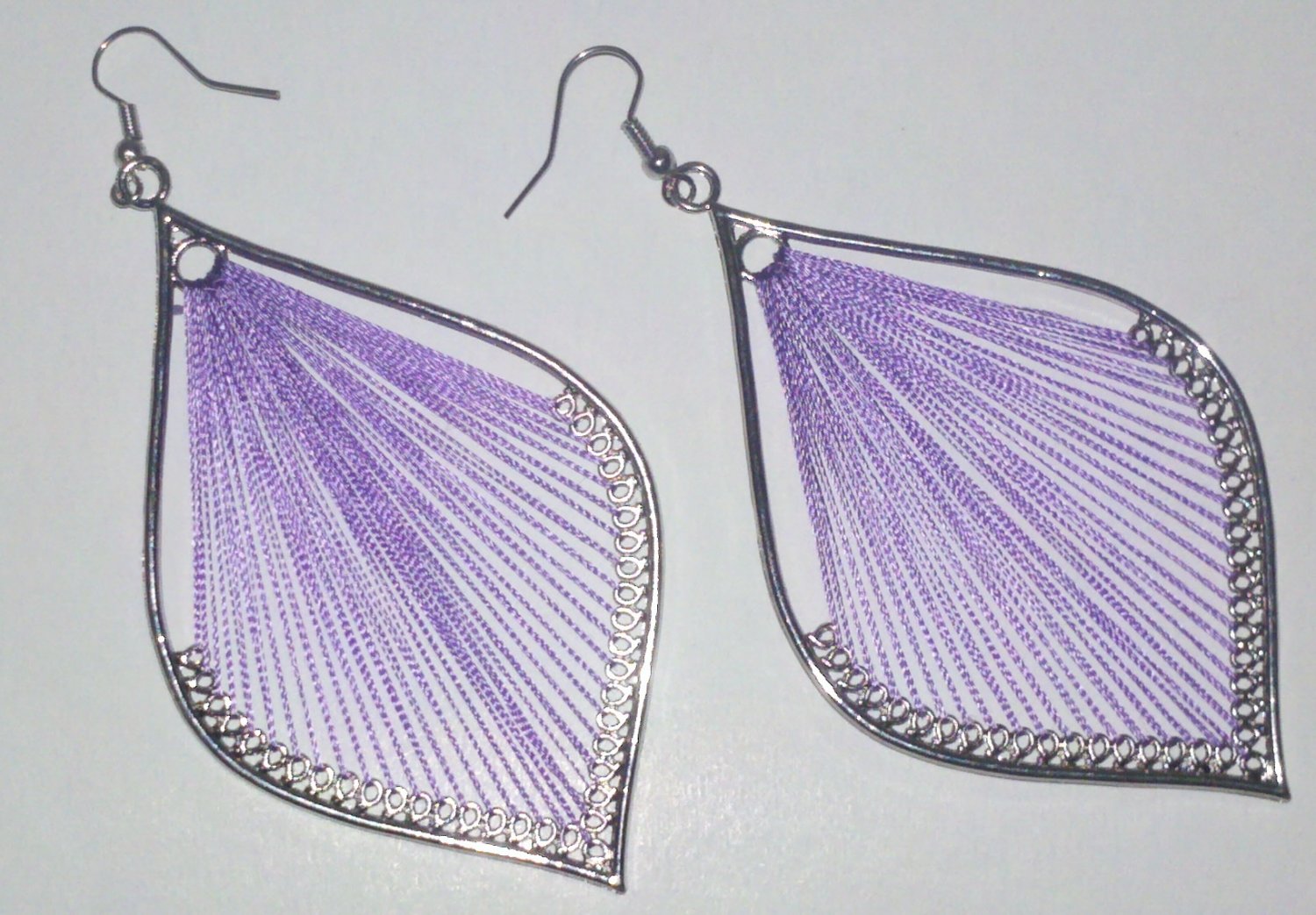 Large Tear Drop Threaded Earring