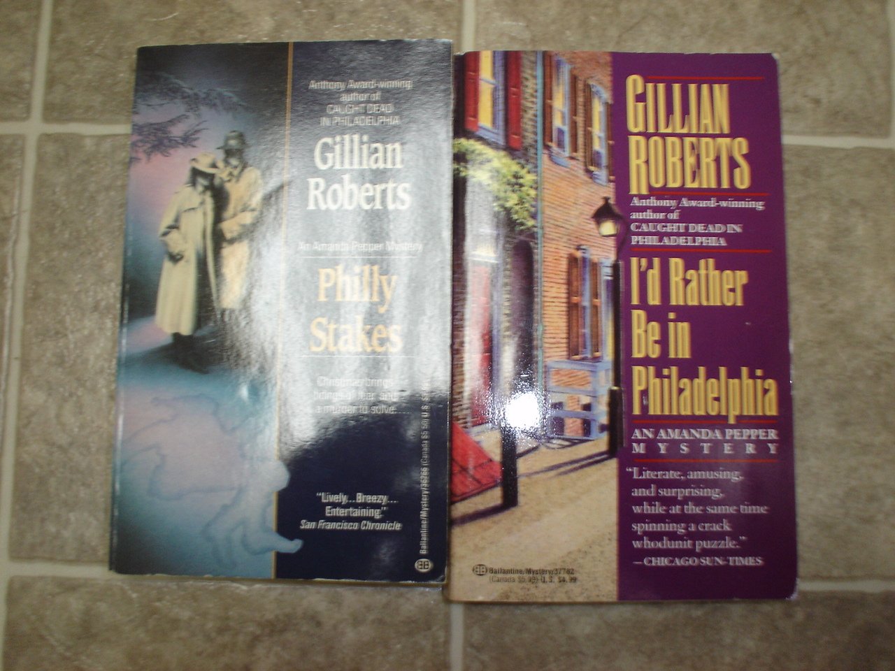 Gillian Roberts Lot of 2 pb mystery books cozy Amanda Pepper Philadelphia