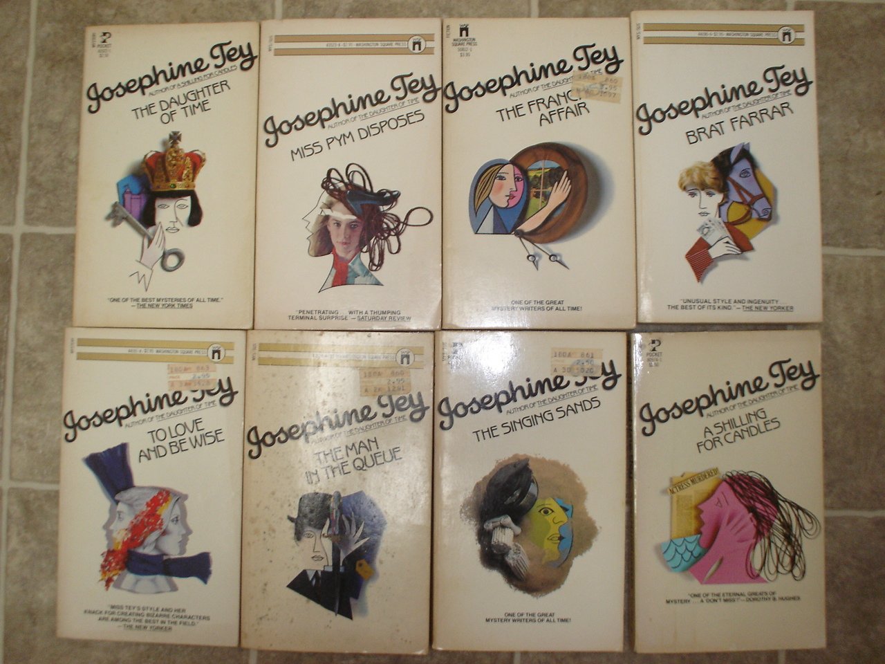 Josephine Tey lot of 8 pb mystery novels British Classic complete