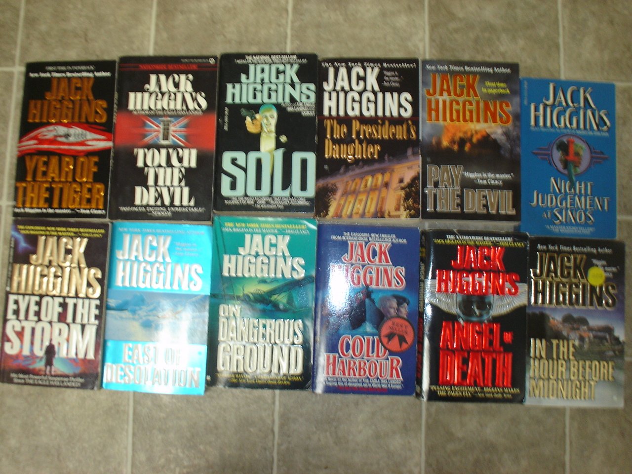 Jack Higgins lot of 12 pb thriller suspense novels books