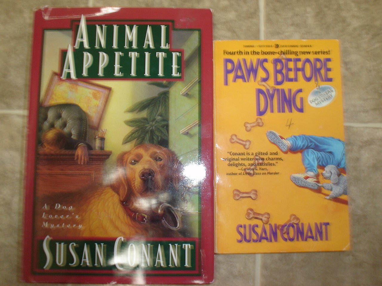 Susan Conant lot of 4 pb hc mystery books cozy dog lovers