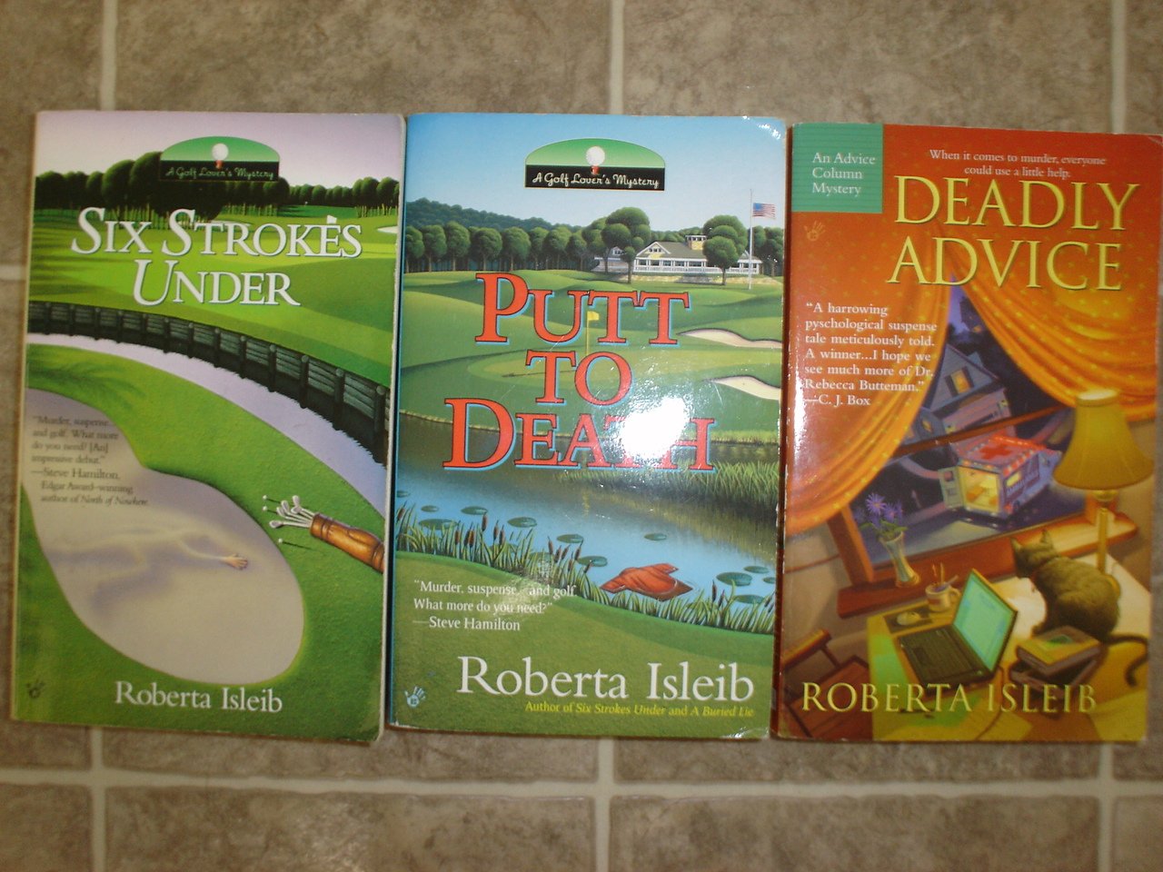 Roberta Isleib lot of 3 pb mystery books cozy Golf Lovers Advice Column