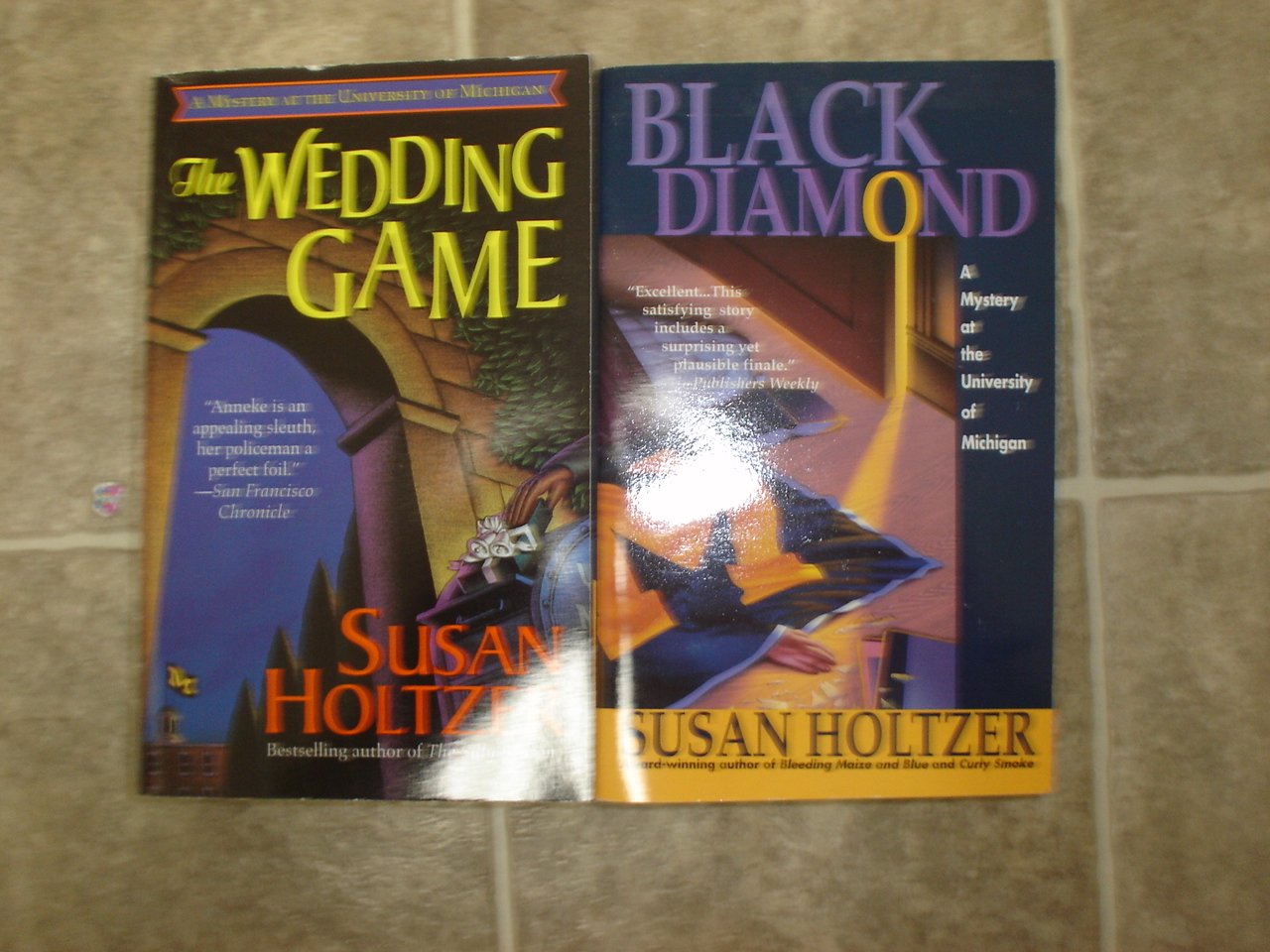 Susan Holtzer lot of 2 pb cozy mystery books University of Michigan