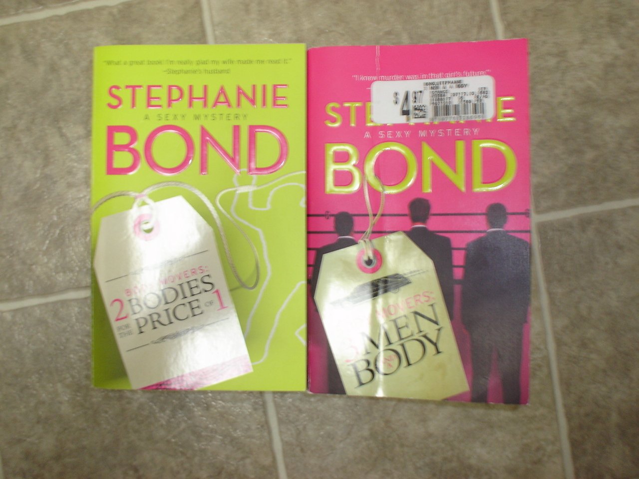 Stephanie Bond lot of 2 pb comic mystery books Sexy Body Movers