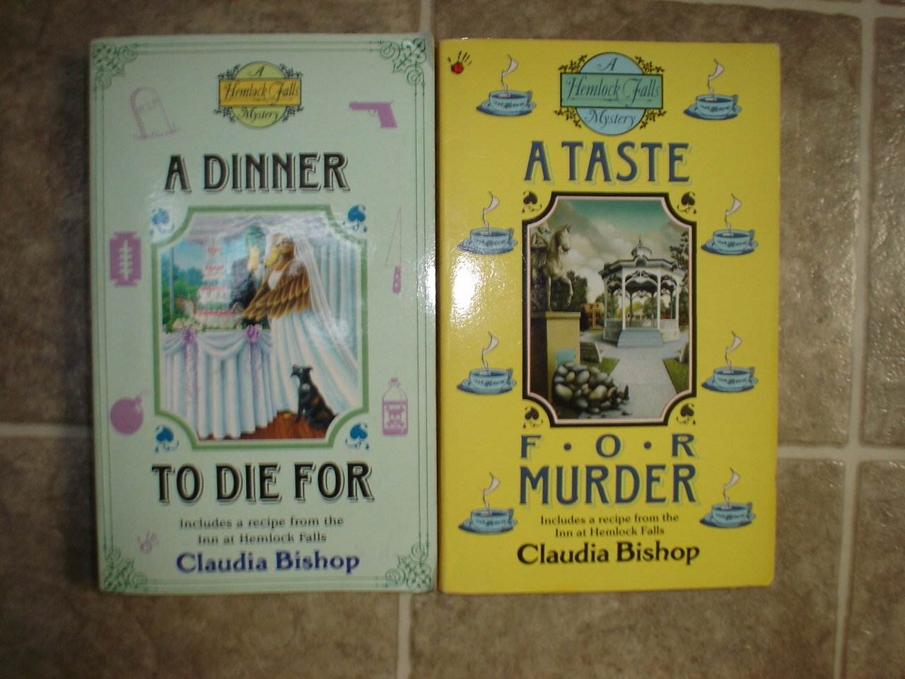 Claudia Bishop lot of 2 pb cozy mystery books Hemlock Falls Berkley Prime Crime