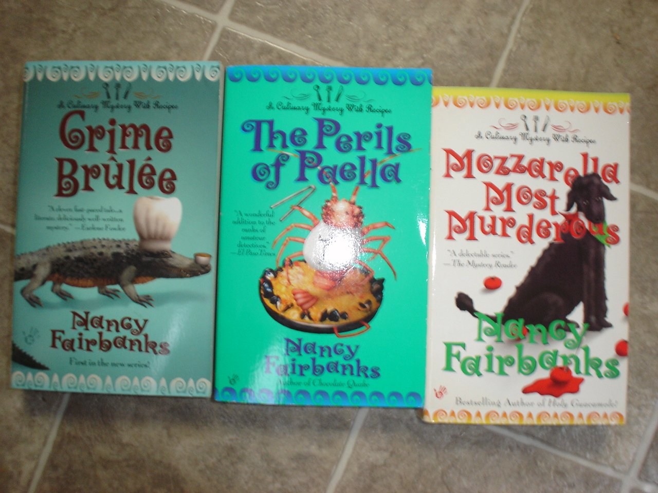 Nancy Fairbanks lot of 3 pb mystery books cozy Culinary Carolyn Blue Berkley Prime Crime