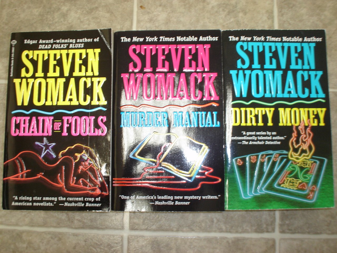 Steven Womack lot of 3 pb mystery books hard boiled Harry James Denton
