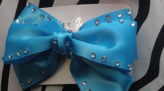 Big Blue Bow With Rhinestones
