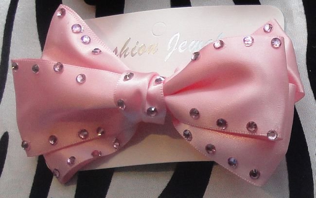 Big Pink Bow With Rhinestones