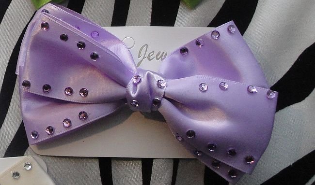 Big Purple Bow With Rhinestones