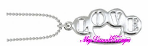 Brass Knuckle "Love" Cutout Necklace