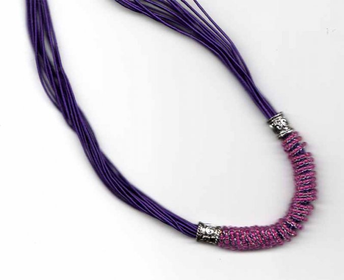 Violet and pink adjustable necklace - purple fashion jewelry - free sh/h