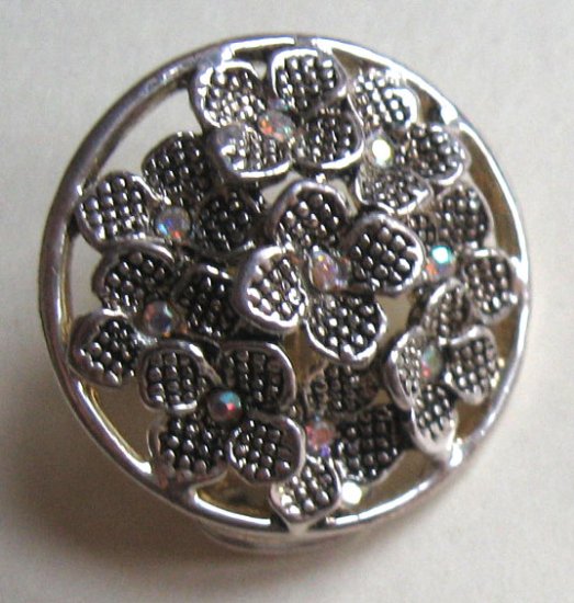 Silver with cystals - clip earrings