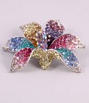 Orchid multicoloured gorgeous flower pin brooch
