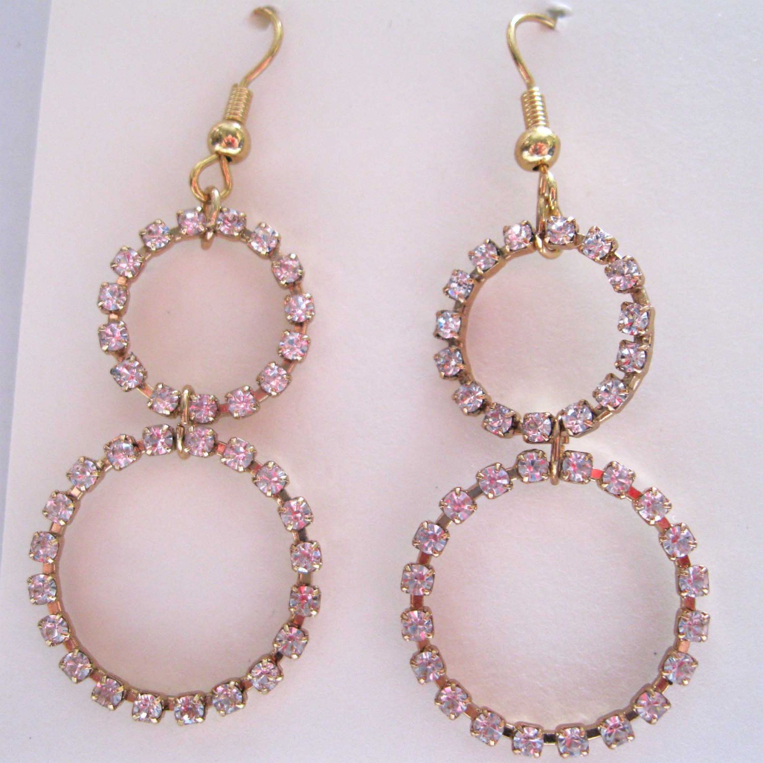 Two circles crystal loops trendy fashion earrings -1677E