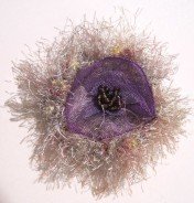 OOAK Purple organza flower fun fur fashion handmade