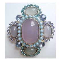 Pin pendant blue lavender crystals