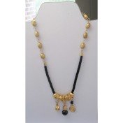 OOAK trendy black and gold fashion necklace