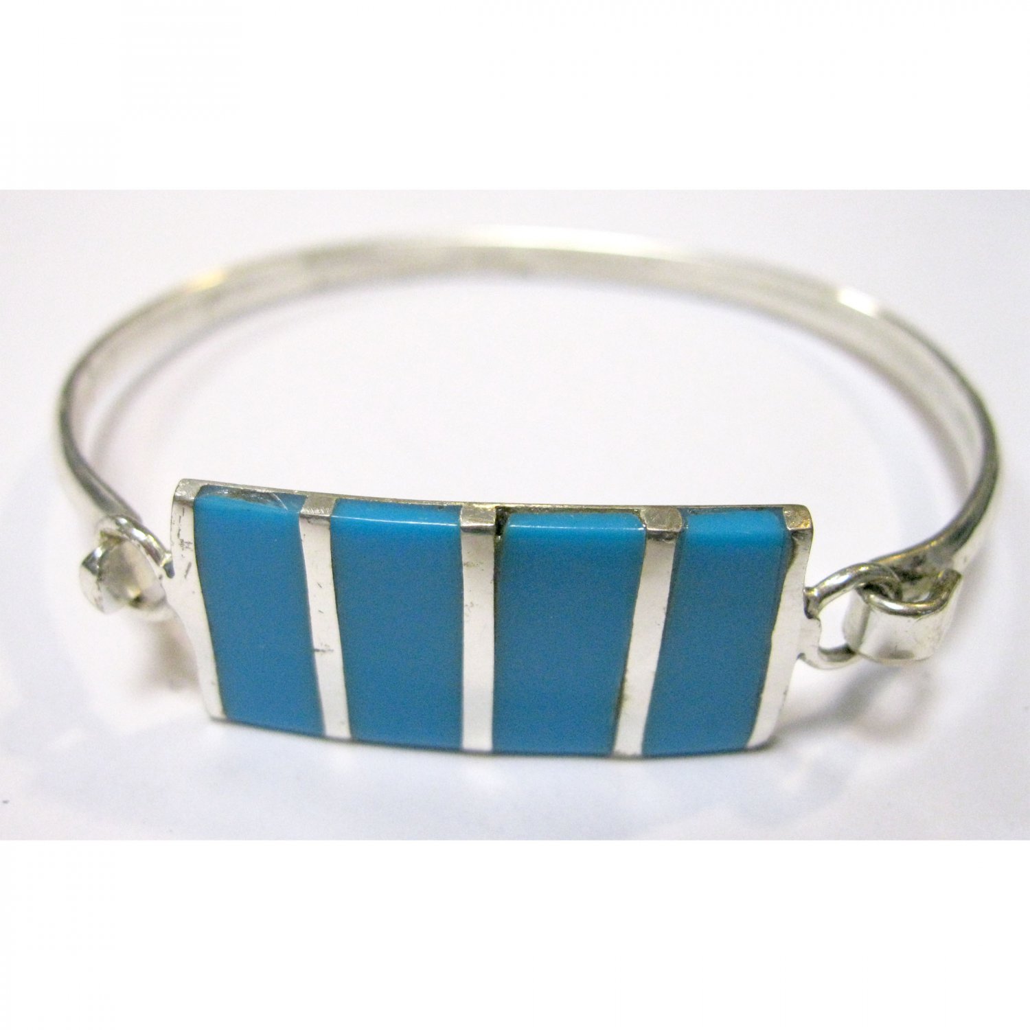 Turquoise sterling silver bangle bracelet